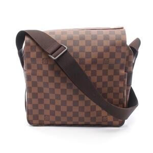 Louis Vuitton Naviglio Shoulder Bag Canvas Leather Damier Brown